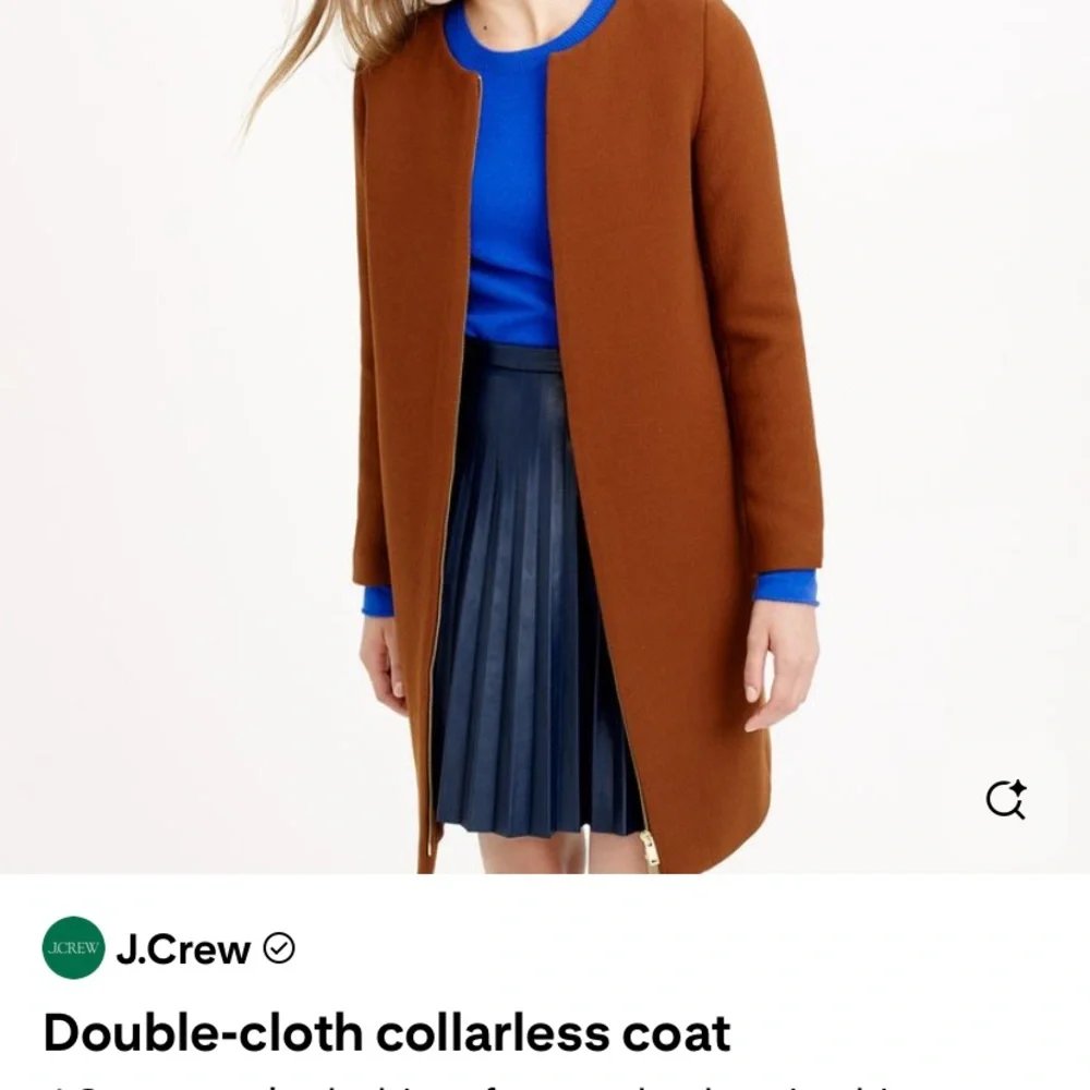 JCREW Double Cloth Collarless Coat Rust Color - Picture 2 of 11